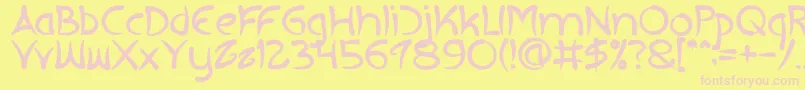 EXTRA HOT Bold-fontti – vaaleanpunaiset fontit keltaisella taustalla
