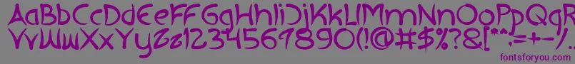 フォントEXTRA HOT Bold – 紫色のフォント、灰色の背景