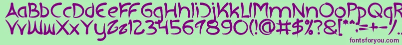 EXTRA HOT Bold Font – Purple Fonts on Green Background