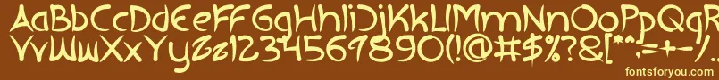 EXTRA HOT Bold-fontti – keltaiset fontit ruskealla taustalla