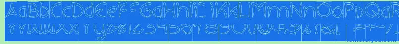 フォントEXTRA HOT Hollow Inverse – 青い文字は緑の背景です。