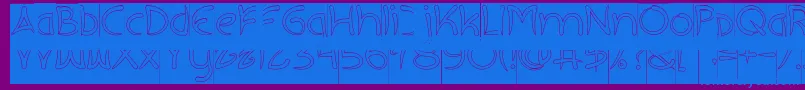 Fonte EXTRA HOT Hollow Inverse – fontes azuis em um fundo violeta