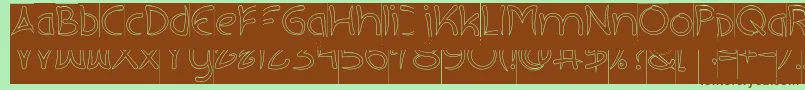 EXTRA HOT Hollow Inverse-fontti – ruskeat fontit vihreällä taustalla