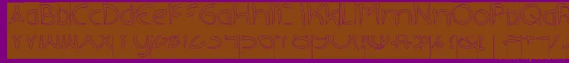 EXTRA HOT Hollow Inverse-Schriftart – Braune Schriften auf violettem Hintergrund