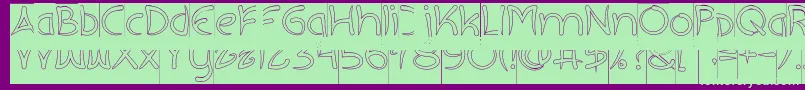 フォントEXTRA HOT Hollow Inverse – 紫の背景に緑のフォント