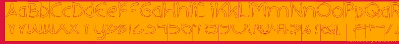 EXTRA HOT Hollow Inverse-Schriftart – Orangefarbene Schriften auf rotem Hintergrund