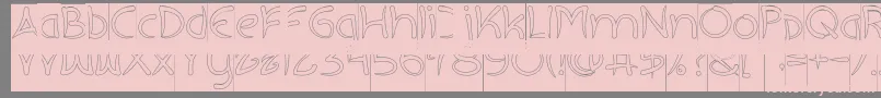 EXTRA HOT Hollow Inverse-fontti – vaaleanpunaiset fontit harmaalla taustalla