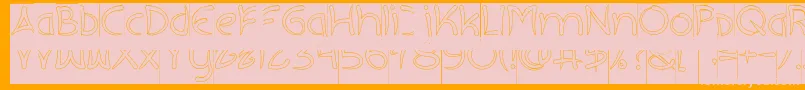 EXTRA HOT Hollow Inverse-Schriftart – Rosa Schriften auf orangefarbenem Hintergrund