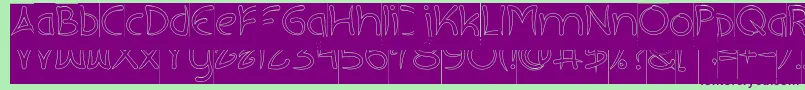 EXTRA HOT Hollow Inverse-fontti – violetit fontit vihreällä taustalla