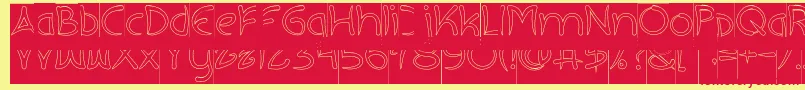 フォントEXTRA HOT Hollow Inverse – 赤い文字の黄色い背景