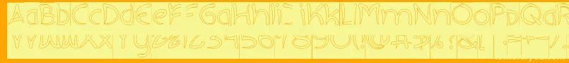 Fonte EXTRA HOT Hollow Inverse – fontes amarelas em um fundo laranja