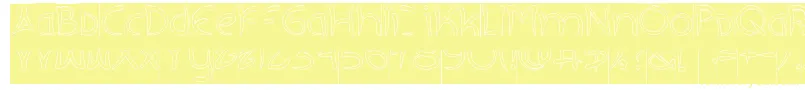 フォントEXTRA HOT Hollow Inverse – 白い背景に黄色の文字