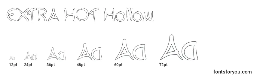 Größen der Schriftart EXTRA HOT Hollow