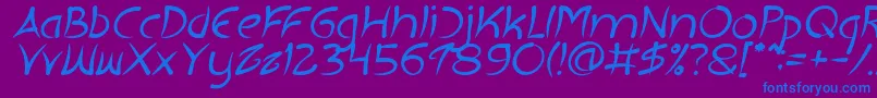 EXTRA HOT Italic Font – Blue Fonts on Purple Background