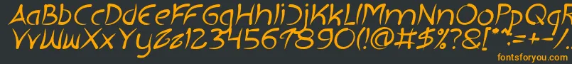 フォントEXTRA HOT Italic – 黒い背景にオレンジの文字