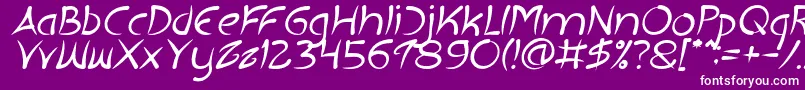 EXTRA HOT Italic-Schriftart – Weiße Schriften auf violettem Hintergrund