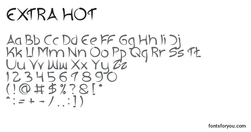 Fuente EXTRA HOT - alfabeto, números, caracteres especiales