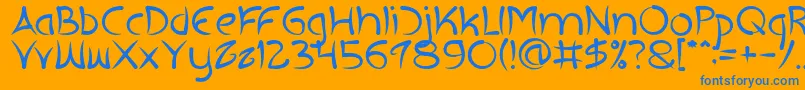 EXTRA HOT Font – Blue Fonts on Orange Background