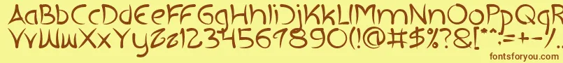 EXTRA HOT Font – Brown Fonts on Yellow Background