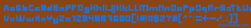 EXTRA MACHINE Font – Blue Fonts on Brown Background