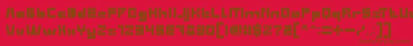 EXTRA MACHINE Font – Brown Fonts on Red Background