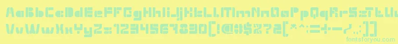 フォントEXTRA MACHINE – 黄色い背景に緑の文字