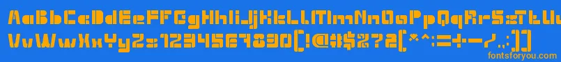 EXTRA MACHINE Font – Orange Fonts on Blue Background