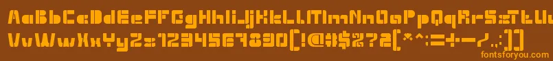 EXTRA MACHINE Font – Orange Fonts on Brown Background