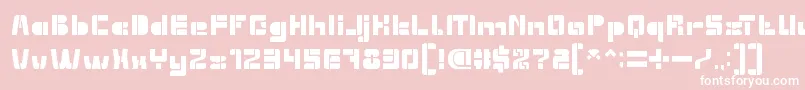 EXTRA MACHINE-fontti – valkoiset fontit vaaleanpunaisella taustalla
