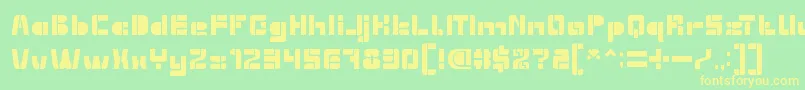 EXTRA MACHINE Font – Yellow Fonts on Green Background