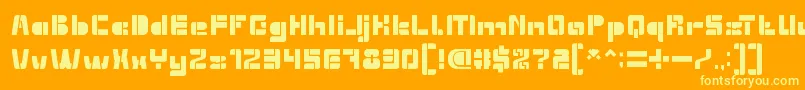 EXTRA MACHINE Font – Yellow Fonts on Orange Background