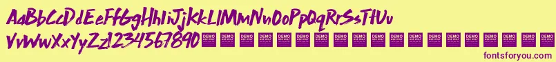 Police Extra Mile   Demo – polices violettes sur fond jaune