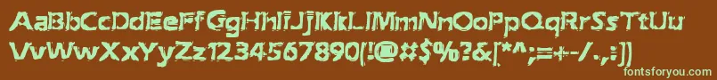extracti-Schriftart – Grüne Schriften auf braunem Hintergrund
