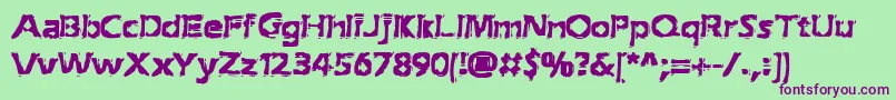 extracti Font – Purple Fonts on Green Background