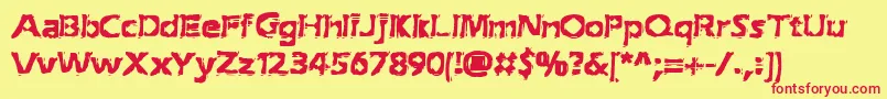 フォントextracti – 赤い文字の黄色い背景