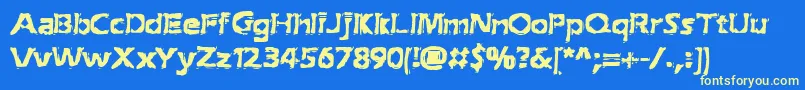 extracti Font – Yellow Fonts on Blue Background