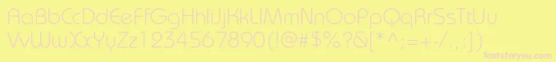 BauhauslightcPlain-Schriftart – Rosa Schriften auf gelbem Hintergrund