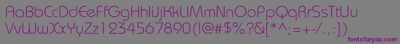 BauhauslightcPlain-fontti – violetit fontit harmaalla taustalla