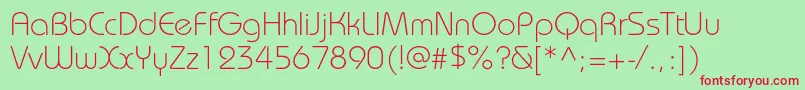 BauhauslightcPlain Font – Red Fonts on Green Background