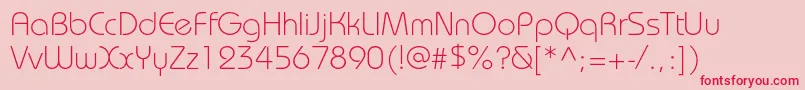 BauhauslightcPlain Font – Red Fonts on Pink Background