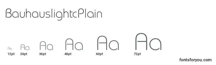 BauhauslightcPlain Font Sizes