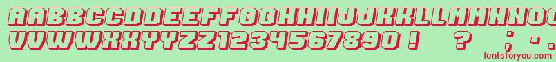 Fonte Extradition Italic – fontes vermelhas em um fundo verde