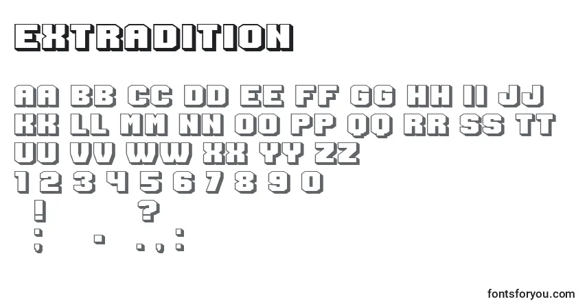 Extradition Font – alphabet, numbers, special characters