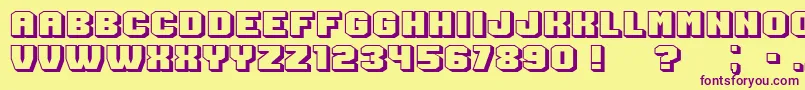 Extradition Font – Purple Fonts on Yellow Background