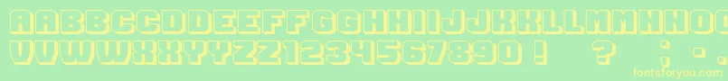 Extradition Font – Yellow Fonts on Green Background