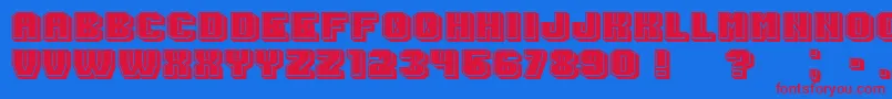 ExtraditionFilled Font – Red Fonts on Blue Background