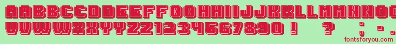 ExtraditionFilled Font – Red Fonts on Green Background