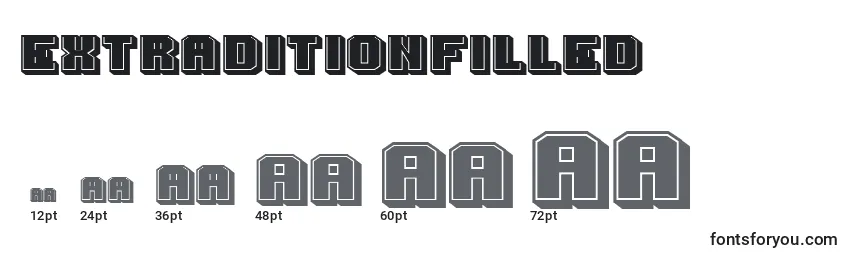 ExtraditionFilled Font Sizes