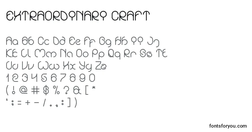 Czcionka EXTRAORDINARI CRAFT – alfabet, cyfry, specjalne znaki