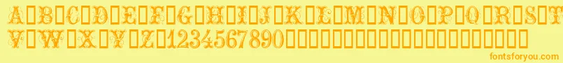 ExtraOrnamentalNo2 Font – Orange Fonts on Yellow Background